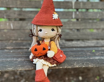 Witch Girl Doll | Crochet Witch Girl Doll | High Quality Handmade Gift for Girls | Witch | Halloween | Ready to Ship