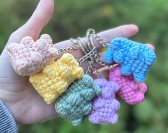 Gummi Bear Keychain | Kawaii Crochet Keychain | Handmade Crochet Keychain | Custom Keychain | Cute Accessory | Ready to Ship
