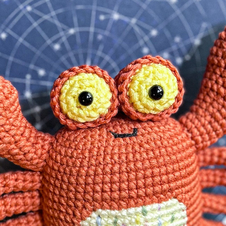 Cancer Crab Zodiac Zodiac Gifts Birthday Present Crab Stuffed Animal Handmade Gift Star Sign Gifts Ready to Ship image 2