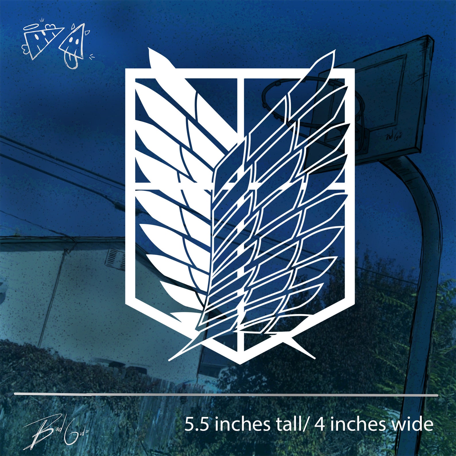 Attack on Titan Sticker Aot Scout Regimen symbol die cut car Etsy