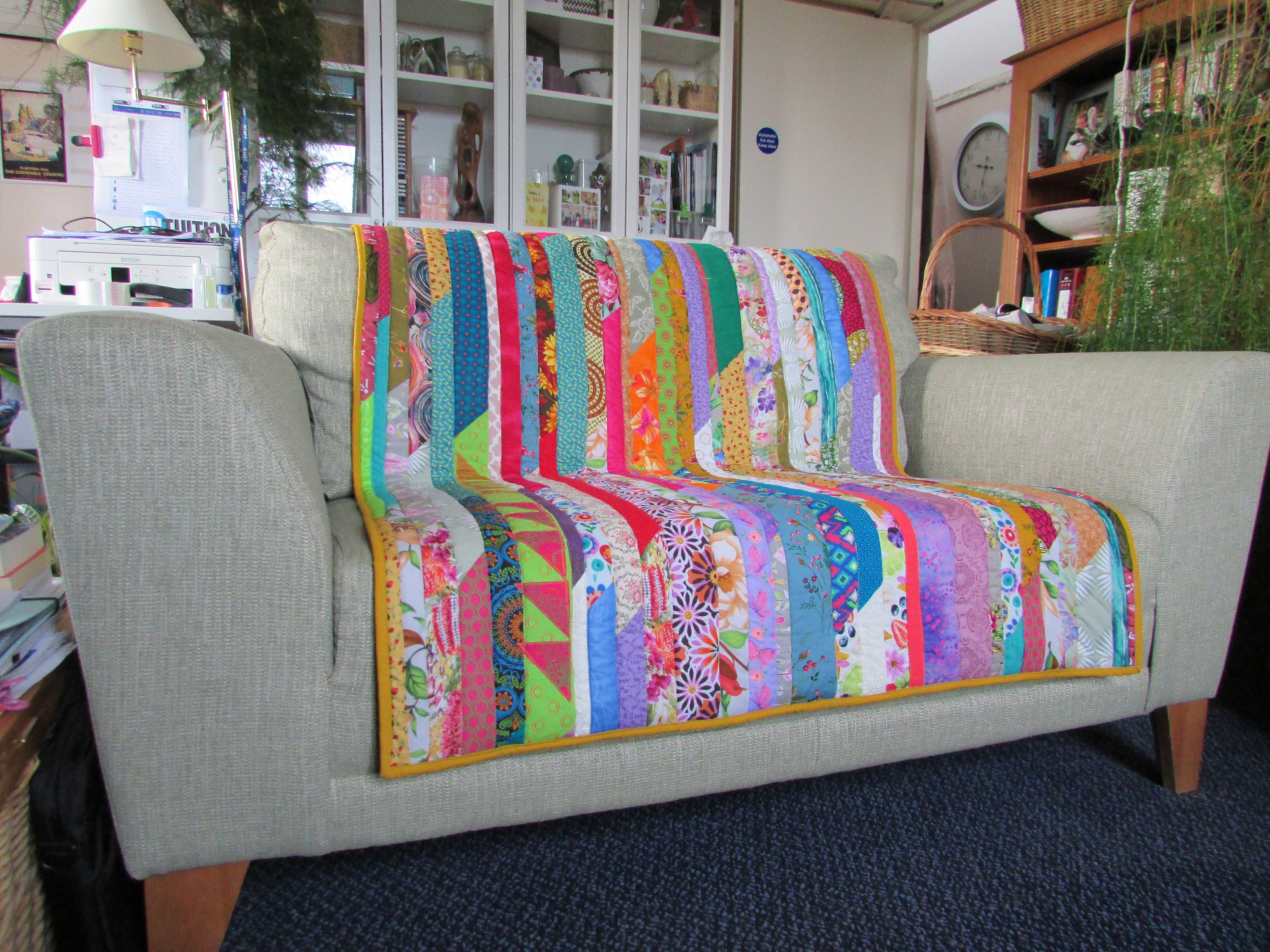 couch quilt living room