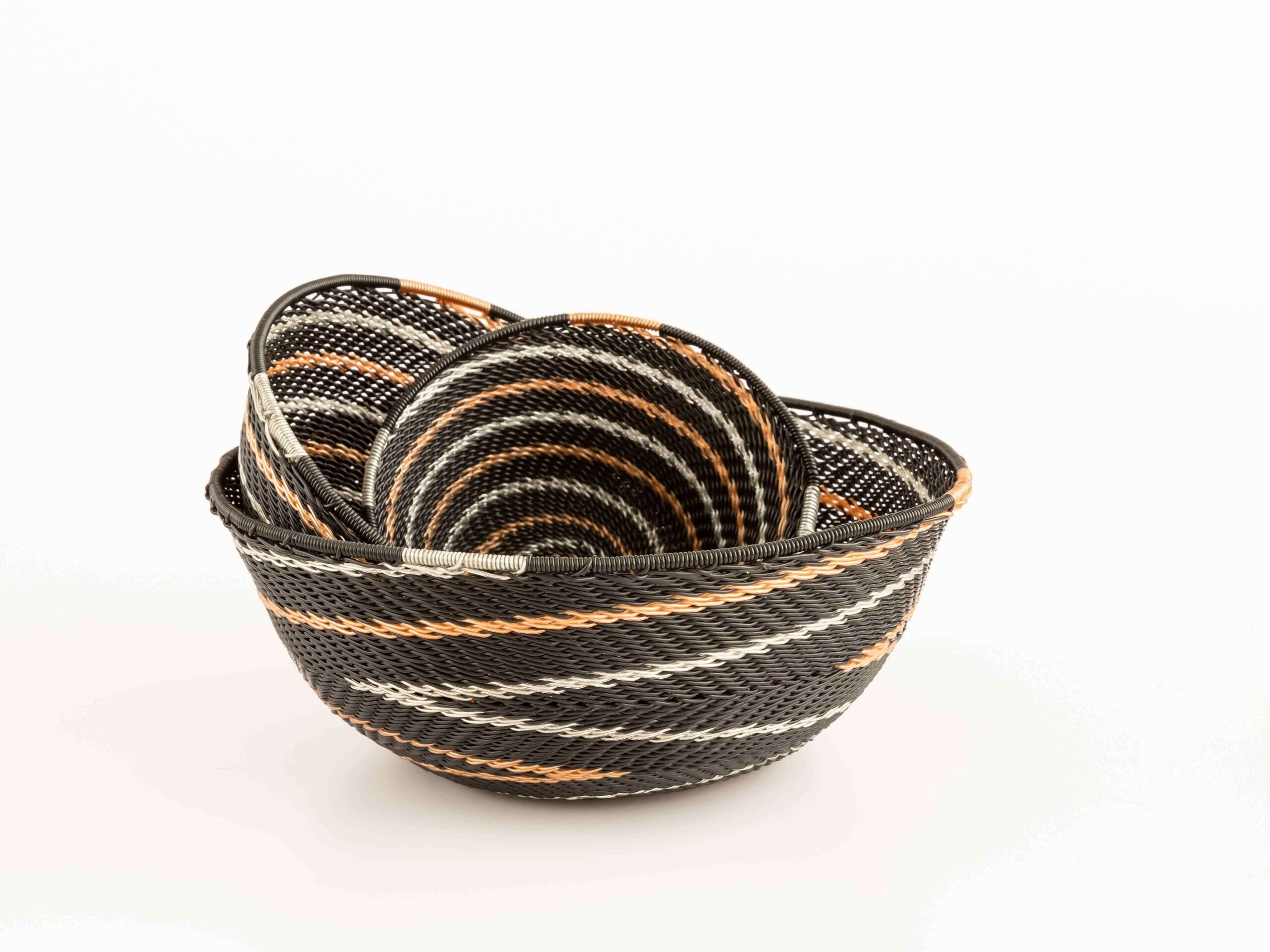 Dark Brown Telephone Wire Basket Telephone Wire Bowl Wire Etsy