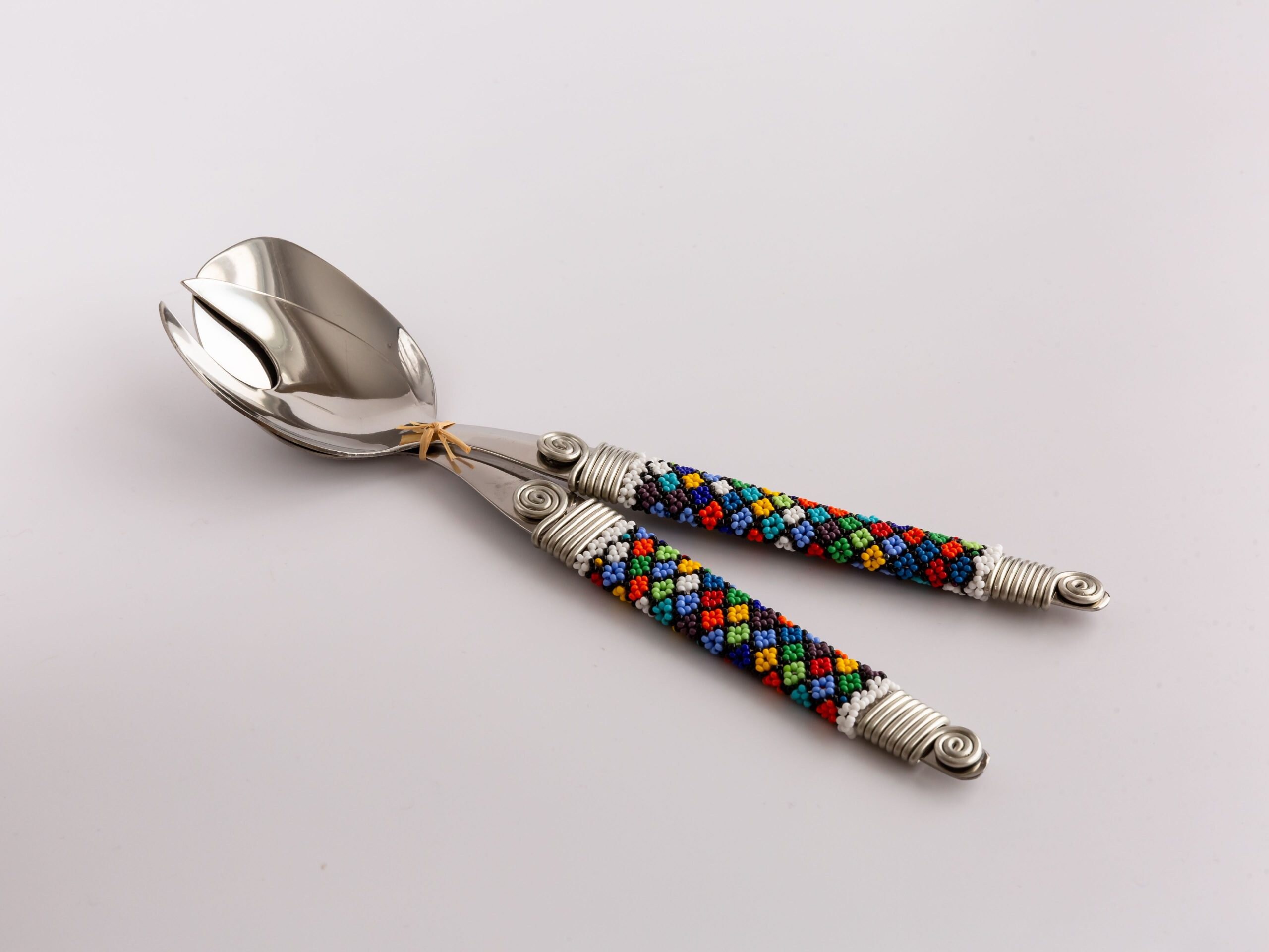 Zulu Beaded Salad Server Full in Polybag Beaded Salad Etsy UK
