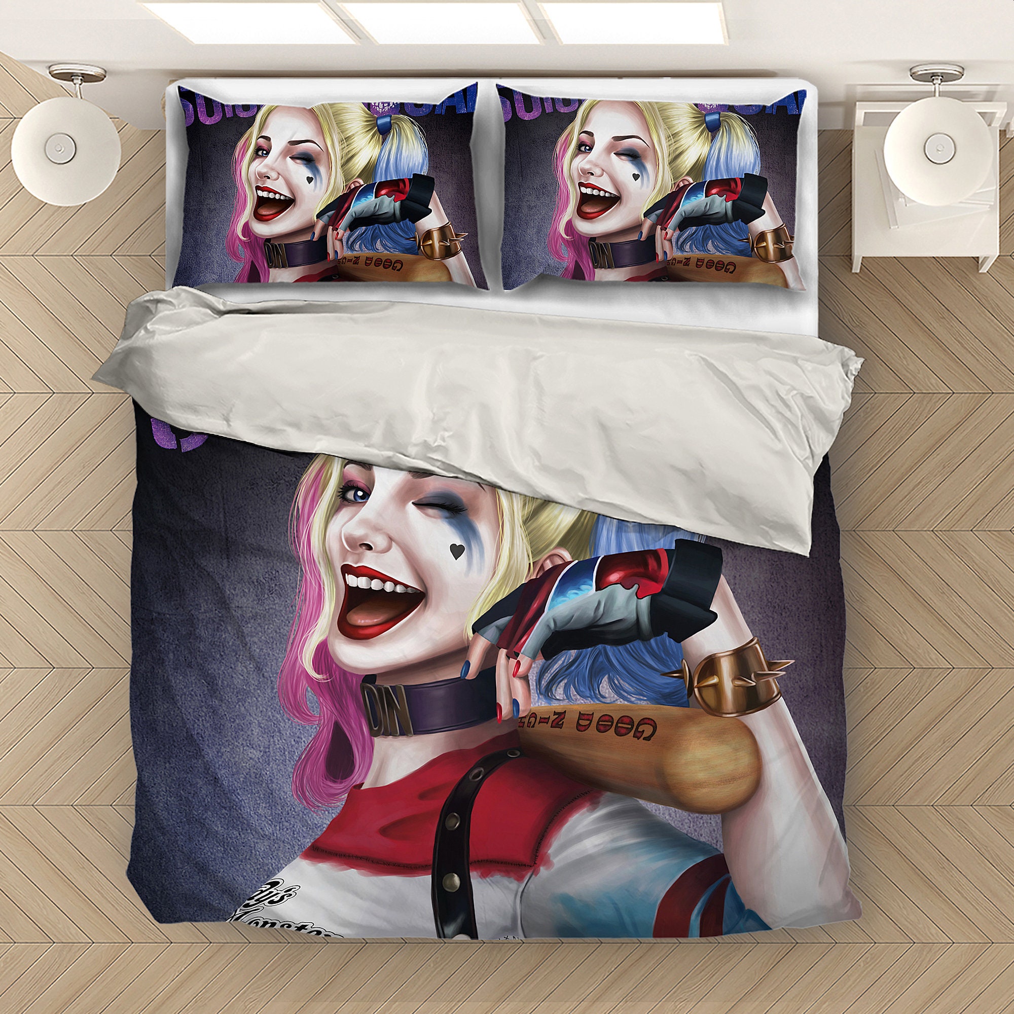 Harley Quinn Quilt Cover Bedding Set 3PCS Duvet Cover Etsy