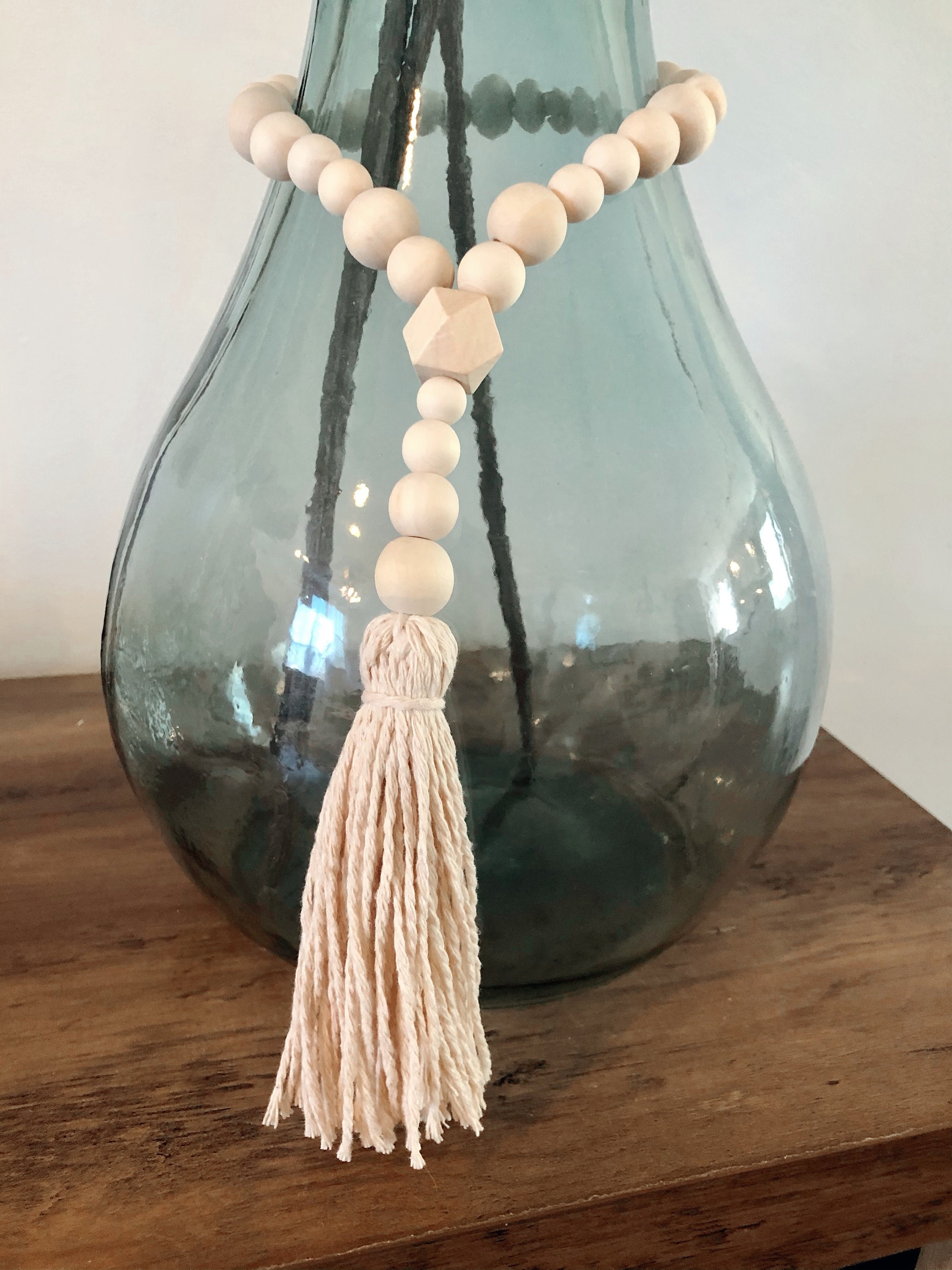 Vase Garland/Vase Decor/Geometric Wood Bead Garland with Etsy