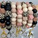 Silicone Keychain Wristlet/Key Ring Bracelet/Beaded Keychain Wristlet/Silicone Keychain/Non Slip/Leopard Wristlet/Beaded Accessories/Wallet 