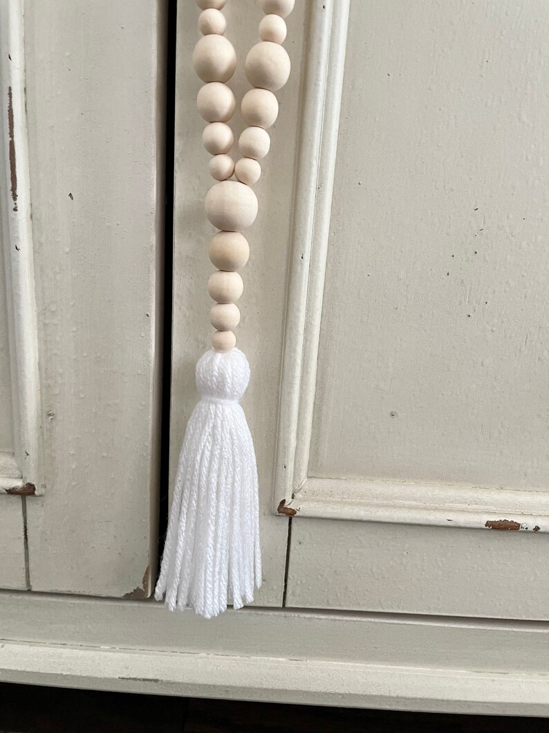 Vase Garland/vase Decor/custom Wood Bead Garland With Tassel/ Etsy