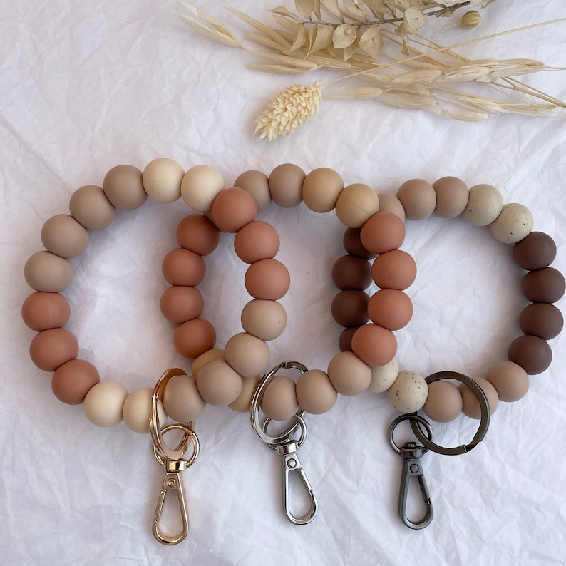 Silicone Beaded Keychain Wristlet