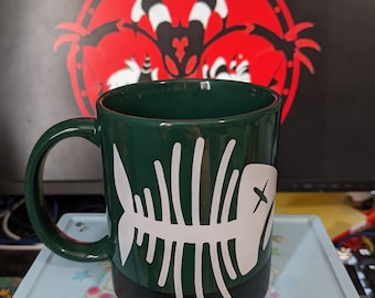 Mug à café en os de poisson, patron de la mafia, lutin cramoisi