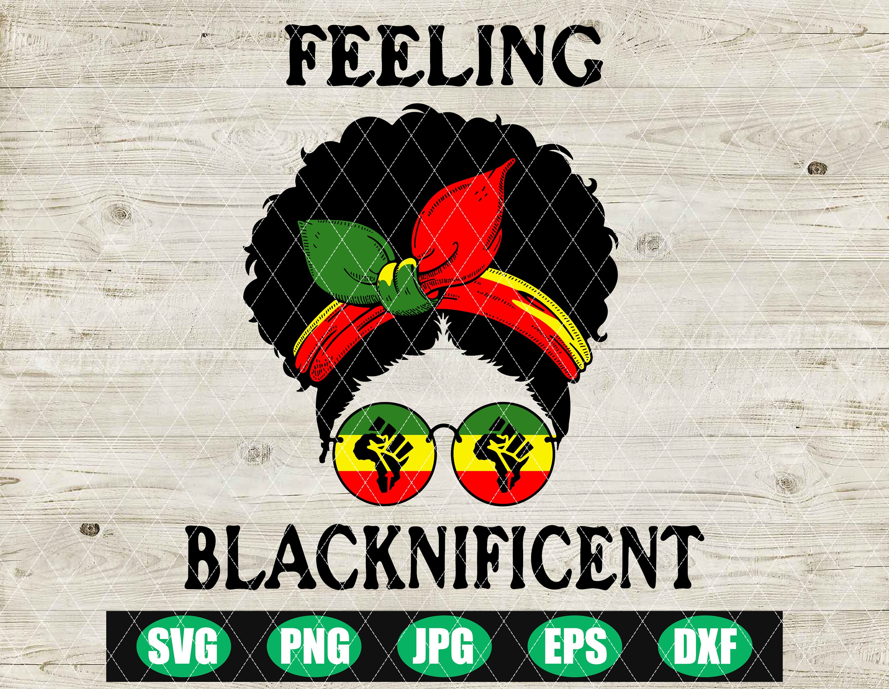 Feeling blacknificent juneteenth woman svg juneteenth girl  etsy