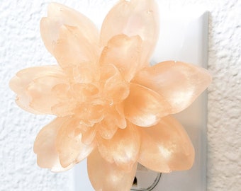Handmade Floral Plug-in Night Light | Peony Bathroom Ambient Spa Wall Lighting