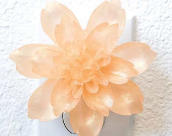 Handmade Floral Plug-in Night Light | Peony Bathroom Ambient Spa Wall Lighting