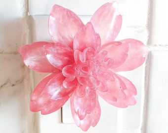Handmade Floral Plug-in Night Light | Peony Bathroom Ambient Spa Wall Lighting