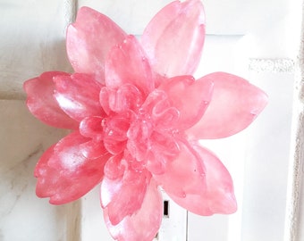 Handmade Botanical Floral Plug-in Night Light | Peony Bathroom Ambient Spa Wall Lighting
