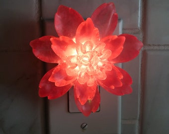 Handmade Floral Plug-in Night Light | Peony Bathroom Ambient Spa Wall Lighting