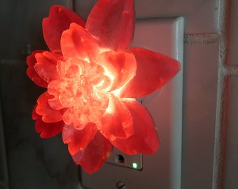 Handmade Floral Plug-in Night Light | Peony Bathroom Ambient Spa Wall Lighting