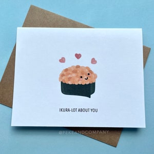 Carte Ikura-Lot à votre sujet | Jolie carte de jeu de mots - carte kawaii - carte sushi - Nigiri - romantique - carte âme soeur - carte d'anniversaire - Saint Valentin