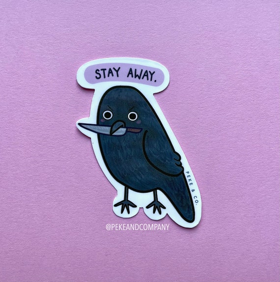 Crow Sticker | Funny Animal Sticker - Canuck the Crow - Gifts for Bird Lovers - Laptop Sticker - Water Bottle Sticker - Birdwatching Gift