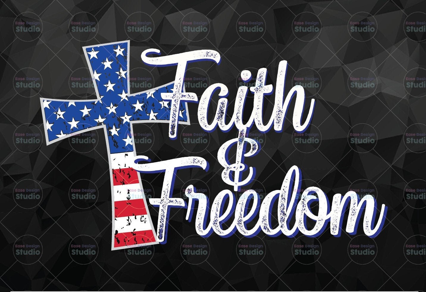 Faith and Freedom PNG American Flag Christian Cross Etsy