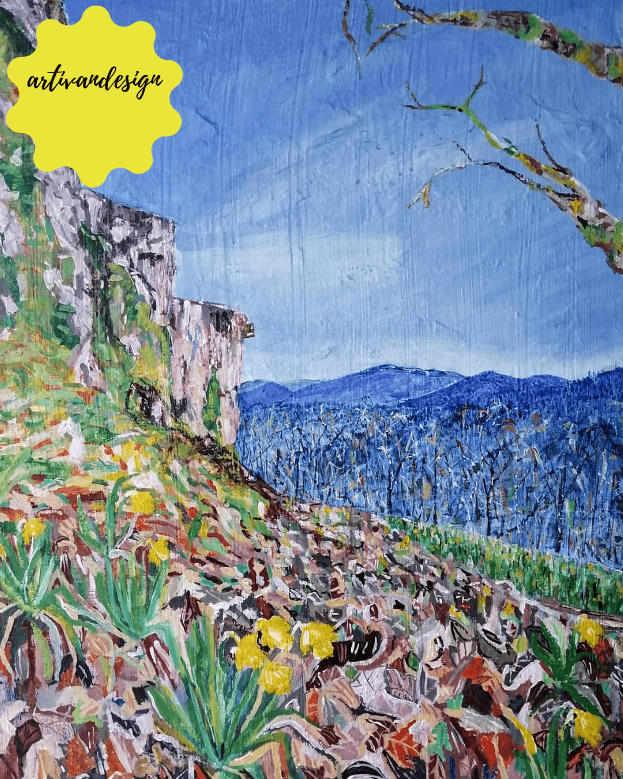Art Abordable Printemps, Fleures, Acrylique, Nature, Vosges, Fait A Main, Cadeau, Personnalisable, G