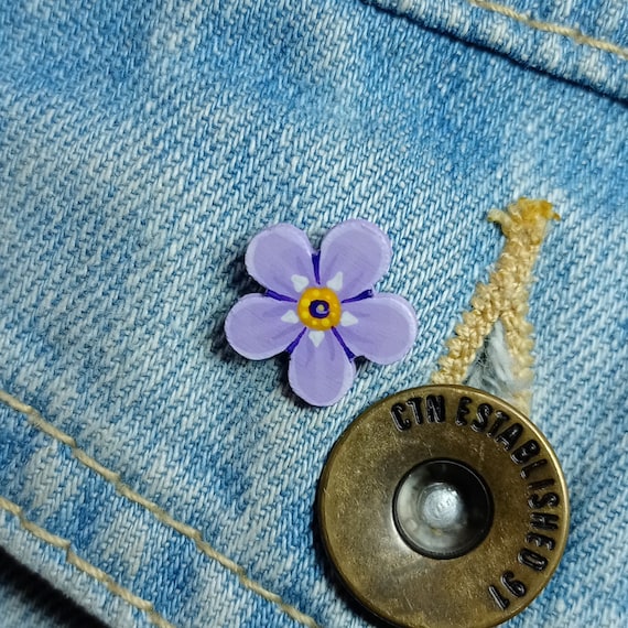 Purple Forget Me Not Pin, Handmade Dementia Support Gift - Etsy