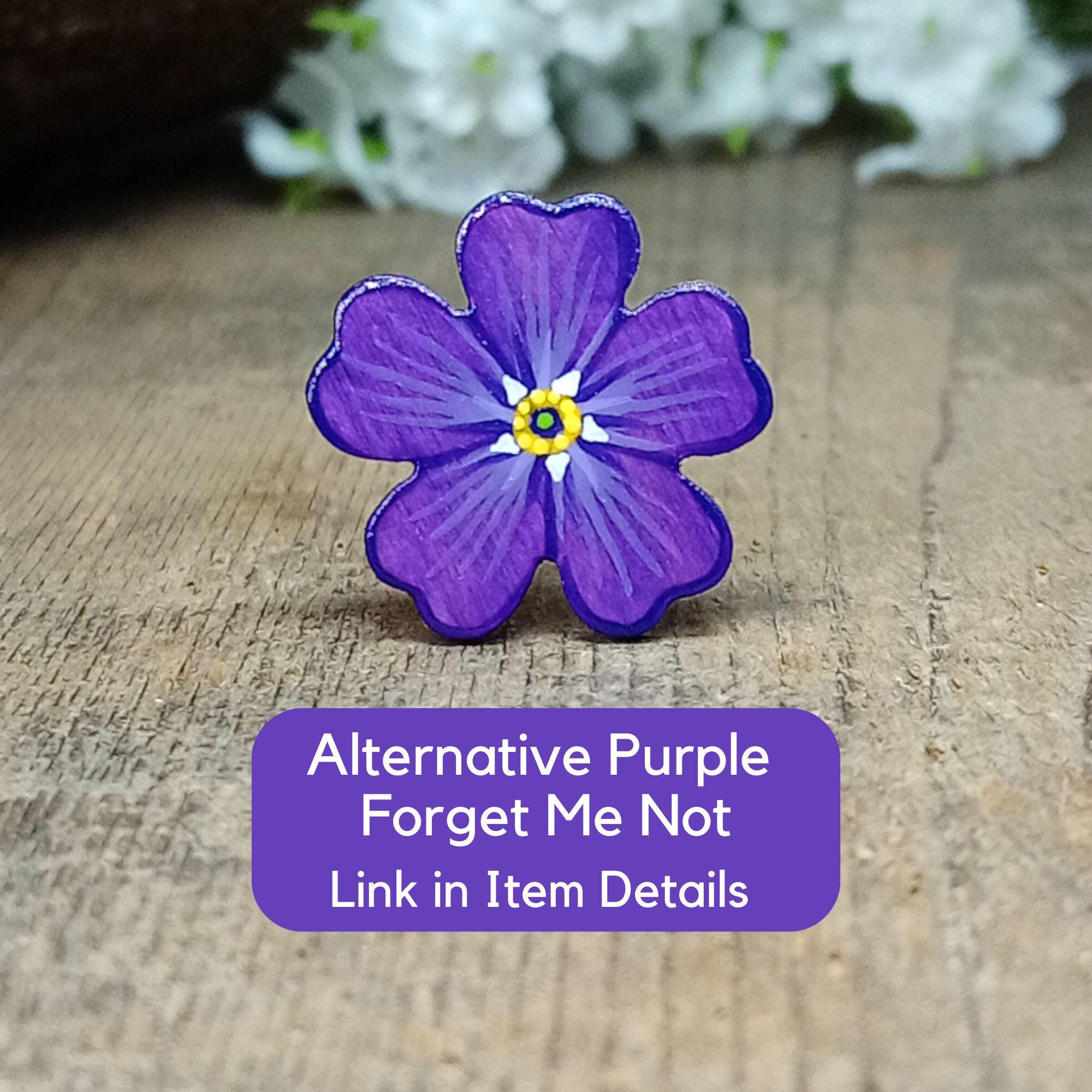 Purple Forget Me Not Pin, Handmade Dementia Support Gift - Etsy