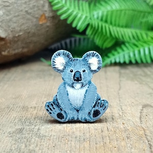 Koala Pin, Handmade Animal Lover Gift, Koala Badge, Hand Painted Koala Magnet, Personalised Koala Gift, Koala Brooch Gift