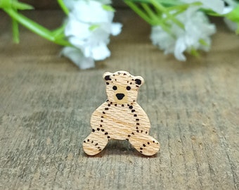 Tiny Teddy Pin, Handmade Baby Bear Brooch, Teddy Bear Theme Baby Shower Favour, Birthday Party Favours For Kids and Adults