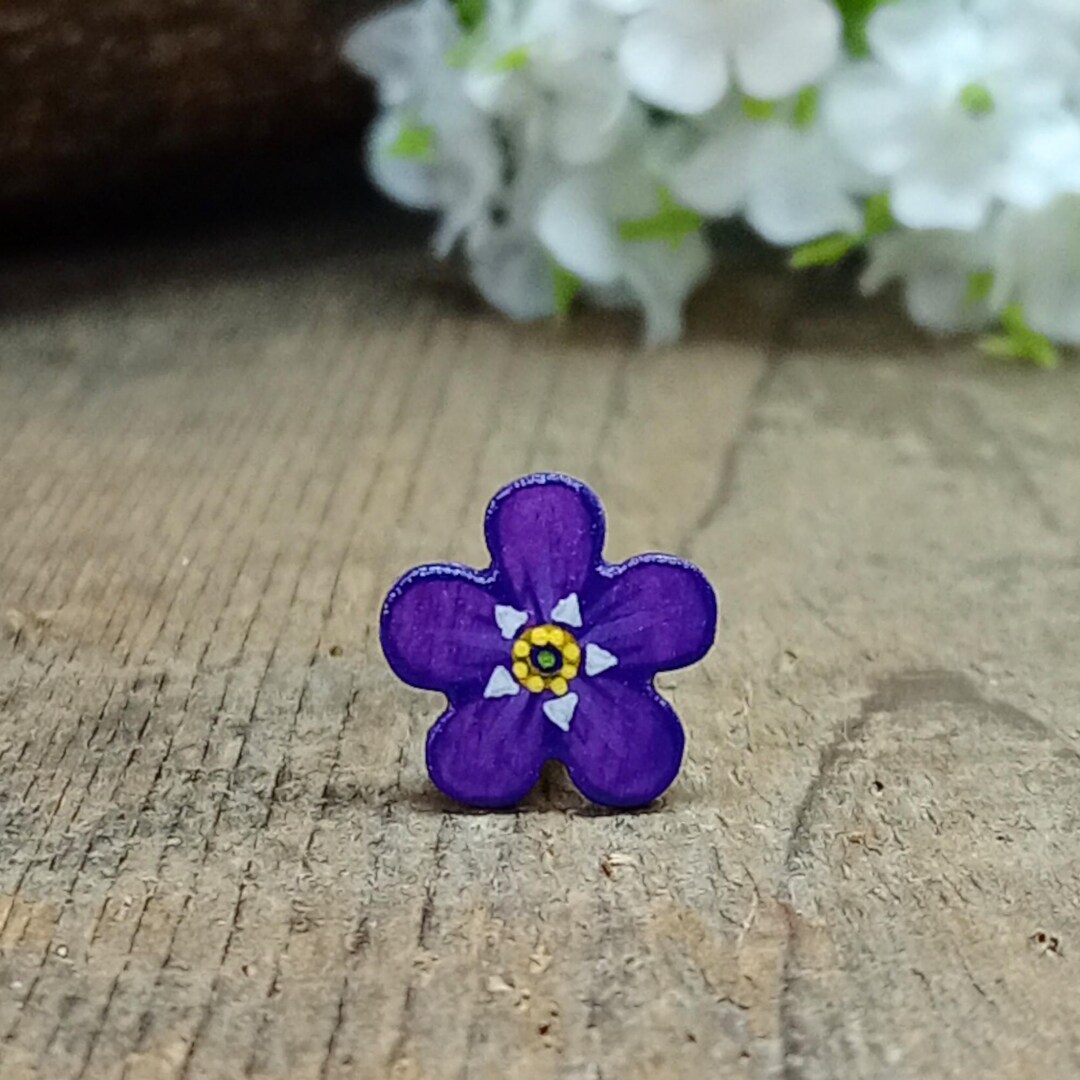 Purple Forget Me Not Pin, Handmade Dementia Support, Bereavement Brooch ...