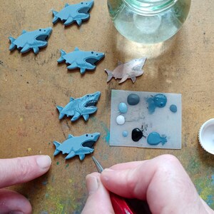 Children's Cancer Ribbon Shark Badge, Handmade Childhood Cancer Support ...