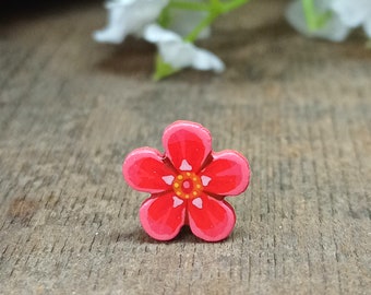 Red Forget Me Not Pin, Handmade Bereavement Gift