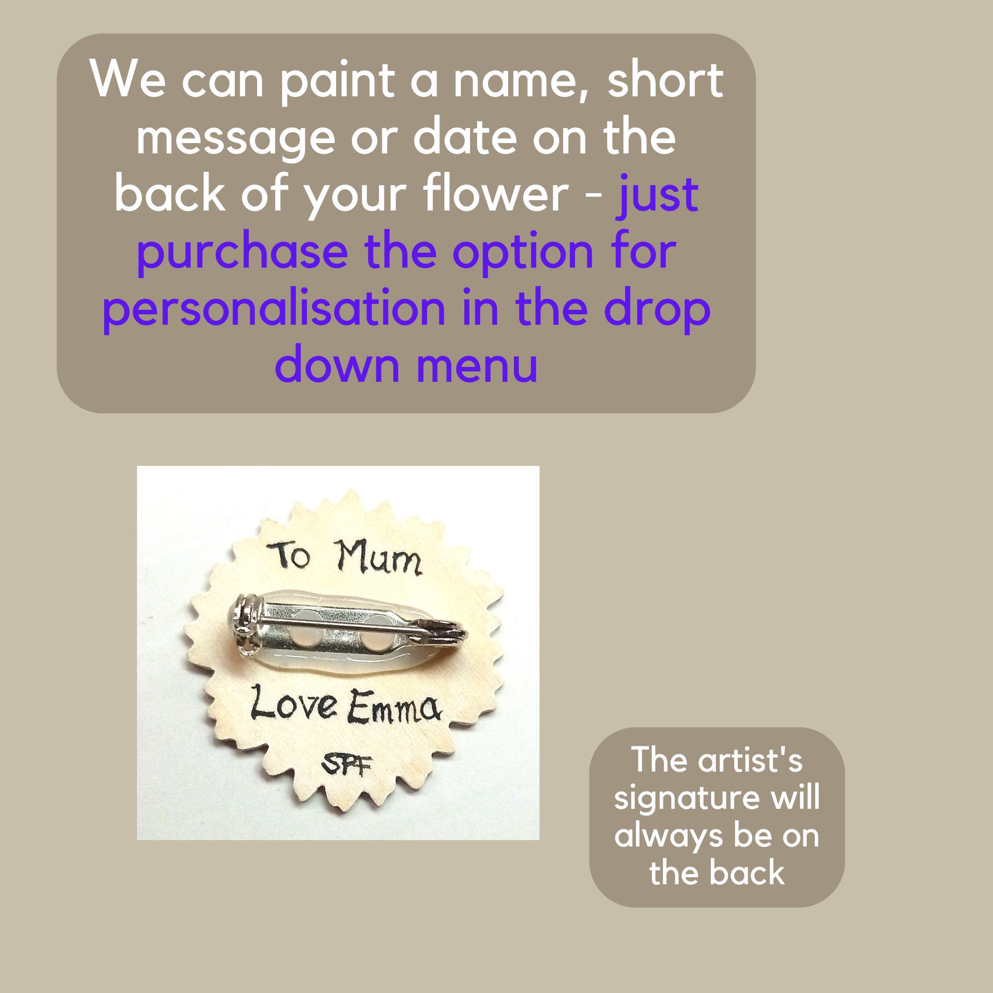 Purple Forget Me Not Pin, Handmade Dementia Support, Bereavement Brooch ...