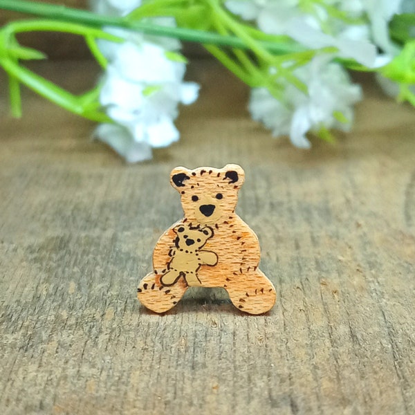 Tiny Teddy Bear's Baby Bear Pin, Handmade Cute Mini Bear Badge Gift, Gift For Child, Pediatric Nurse Pediatrician Brooch, Teddy Bear's Toy