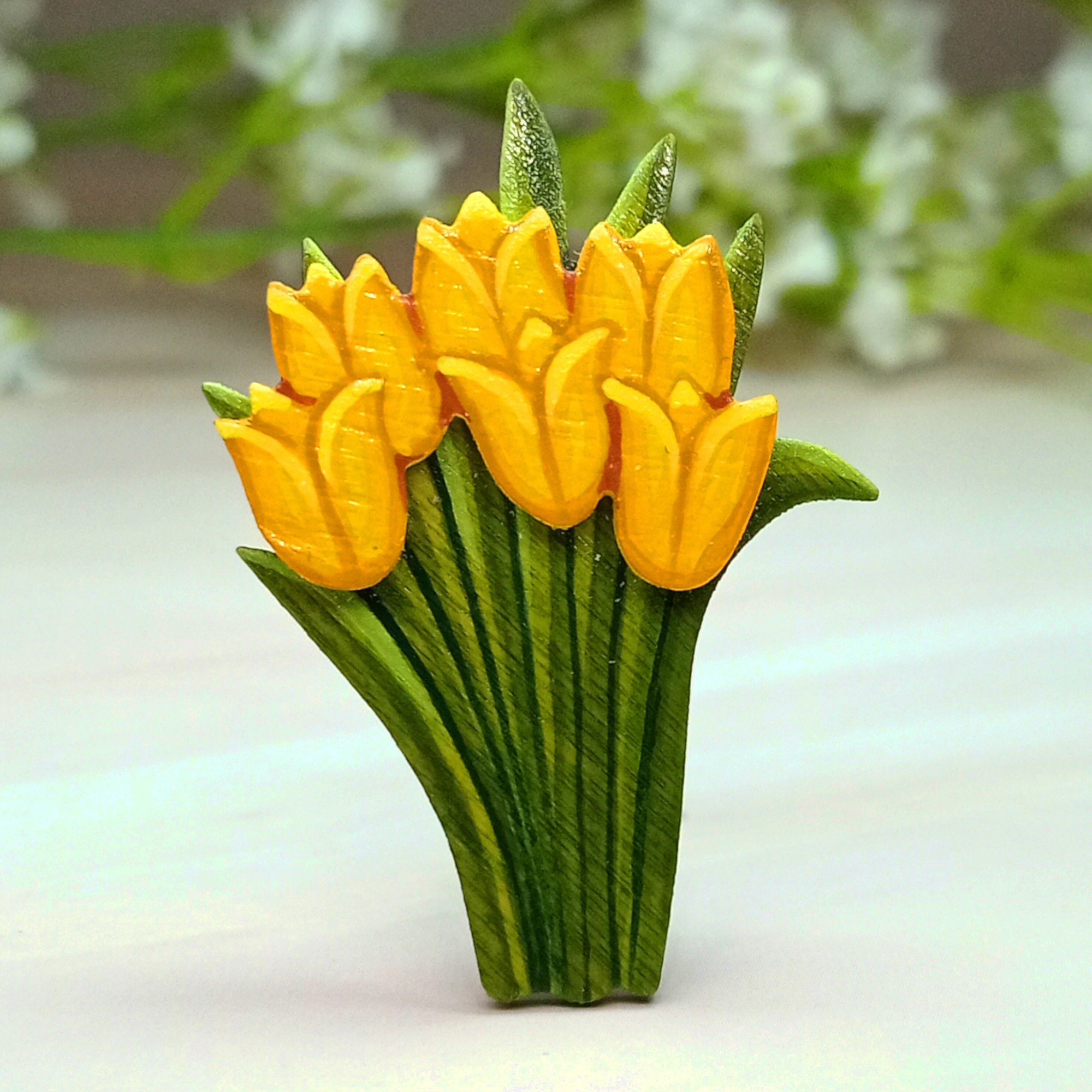 Elegant Rhinestone Decor Tulip Flower Brooch Pin For Girls - Temu