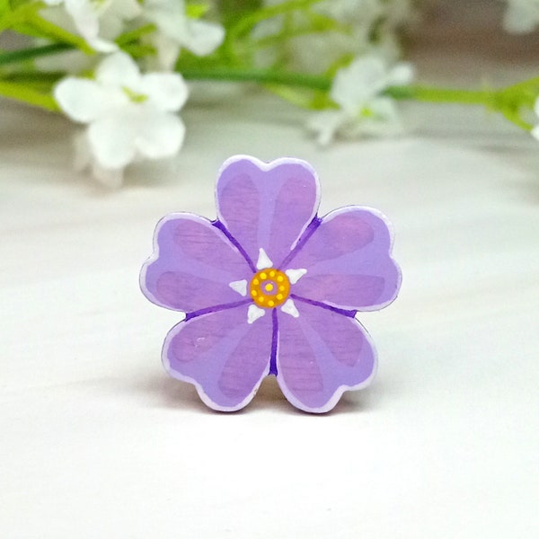 Purple Forget Me Not Pin, Handmade Dementia Gift, In Memory, Miss You Gift, Funeral Favour, Purple Flower, Bereavement Brooch or Magnet