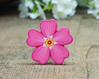 Pink Forget Me Not Pin, Handmade Bereavement Brooch