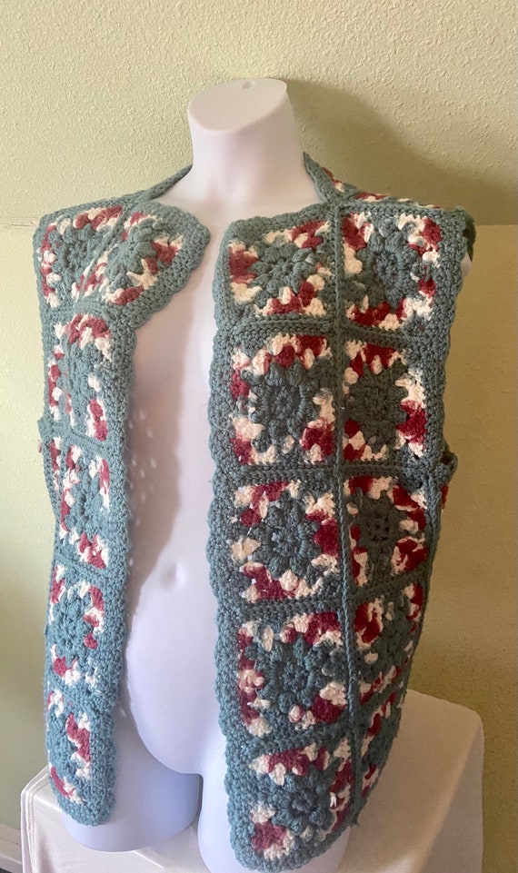Vintage Handmade Knit Sweater Vest - image 3