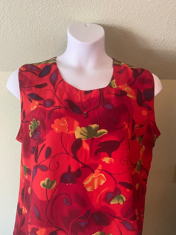 Trendy Woman Vintage 90s 3X Red Floral Dress - image 3