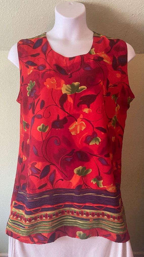 Trendy Woman Vintage 90s 3X Red Floral Dress - image 1