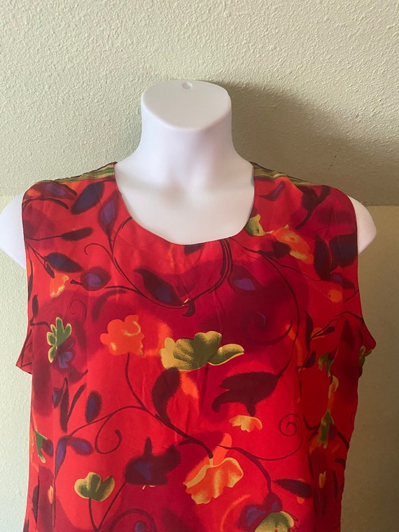 Trendy Woman Vintage 90s 3X Red Floral Dress - image 4