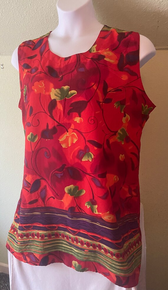 Trendy Woman Vintage 90s 3X Red Floral Dress - image 2