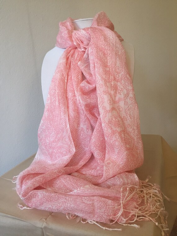 Vintage Pink Paisley Scarf