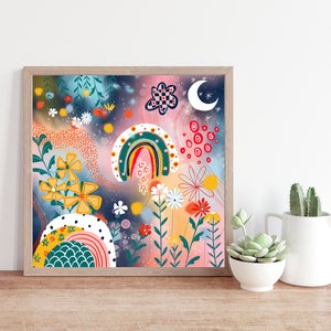 Abstract Fine Art Print Pink Fun Art Gallery Wall Decor Maximalist Wall Art Funky Bright Colours
