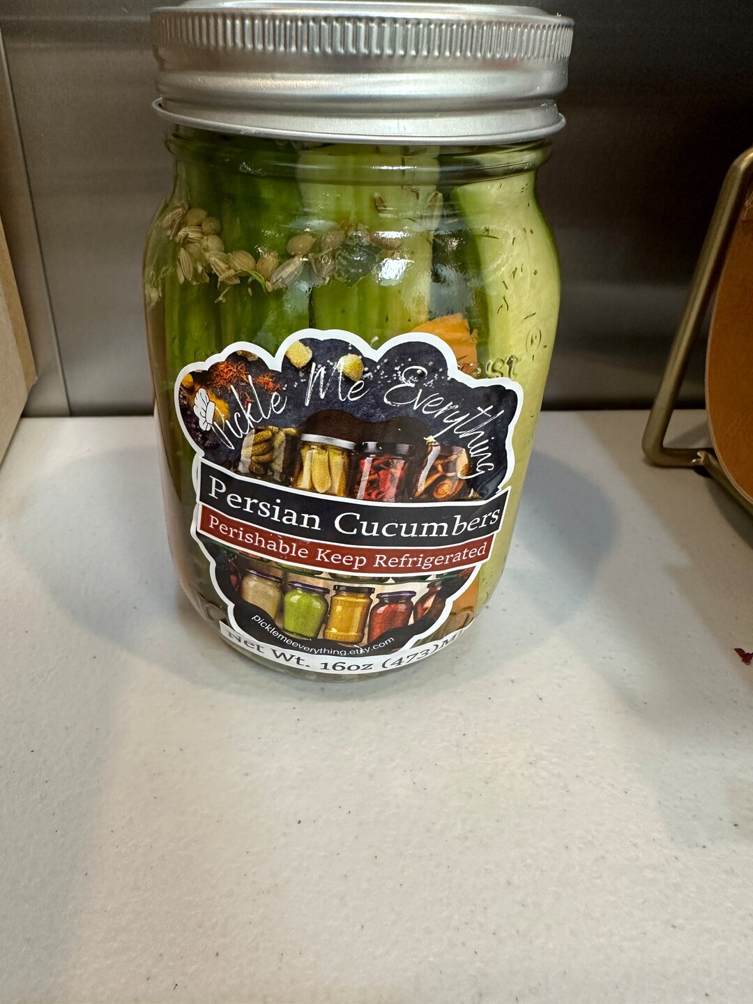 Pickled Persian Cucumbers 16oz. Etsy