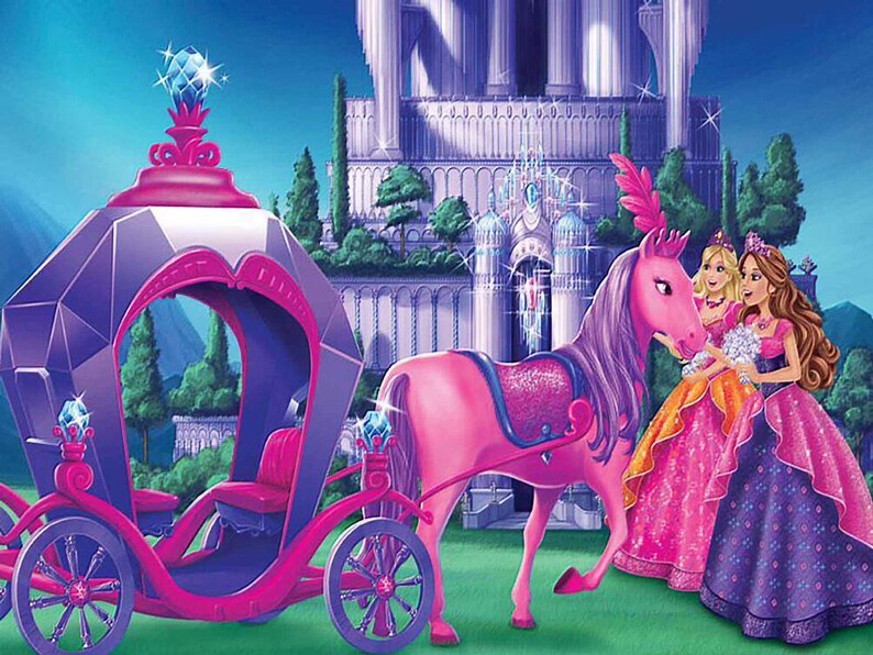 Barbie Princess Carriage Resin Crystal Mosaic Horse Diamond Embroidery 5D Full SquareRound Drill Handmade Mosaic Diamond Painting Kit