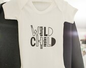 Unique “Wild Child” design on baby vest. 100% Cotton.