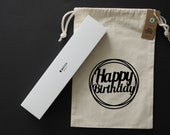 Free personalisation. Birthday Organic Premium Stuff Bag 34x23 (cm)/ 13.4x9 (inch)