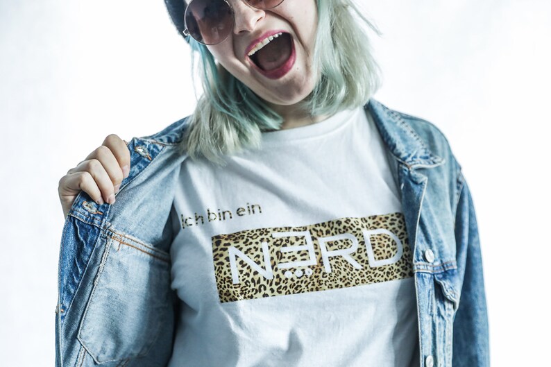 Unique Stylish Nerd design in leopard UnisexFemale T-shirt
