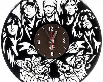 Vinyl wall clock 12 inches Home decor style. A great gift for fans of the American hard rock band Original design for interior decoration