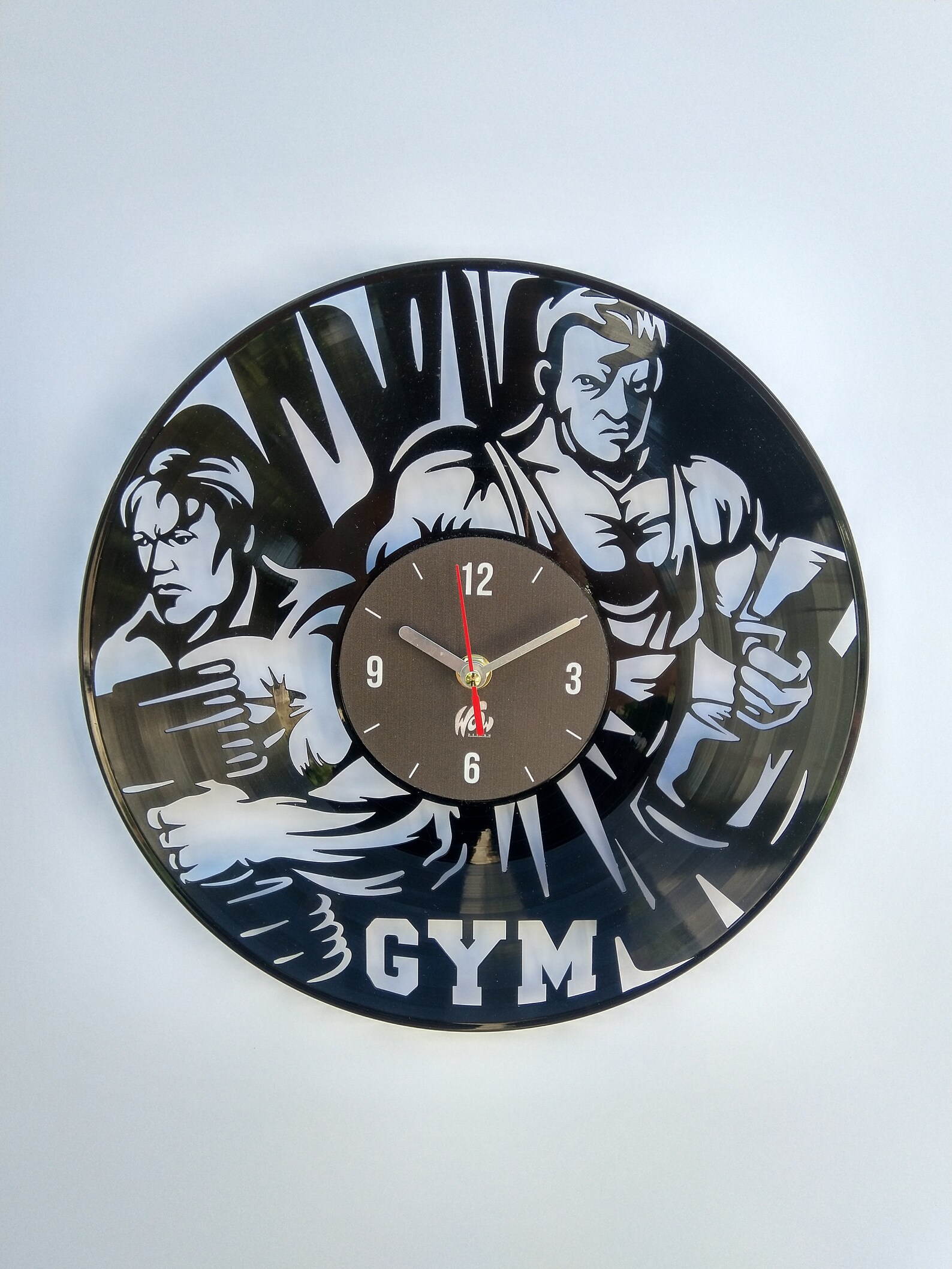 GYM vinyl wall clock 12 inches. A great gift for GYM lovers. Etsy